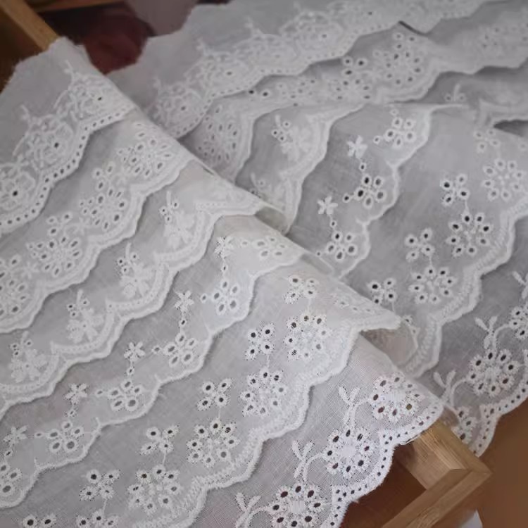 Embroidery Eyelet Lace Width 4-6 cm EF0026-Lace Fabric Shop
