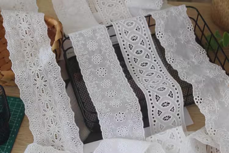 Embroidery Eyelet Trim Width 6-8 cm EF0012-Lace Fabric Shop