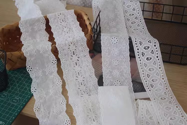 Embroidery Eyelet Trim Width 6-8 cm EF0012-Lace Fabric Shop