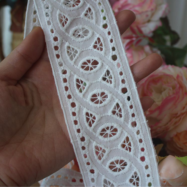 Embroidery Eyelet Trim Width 6-8 cm EF0012-Lace Fabric Shop