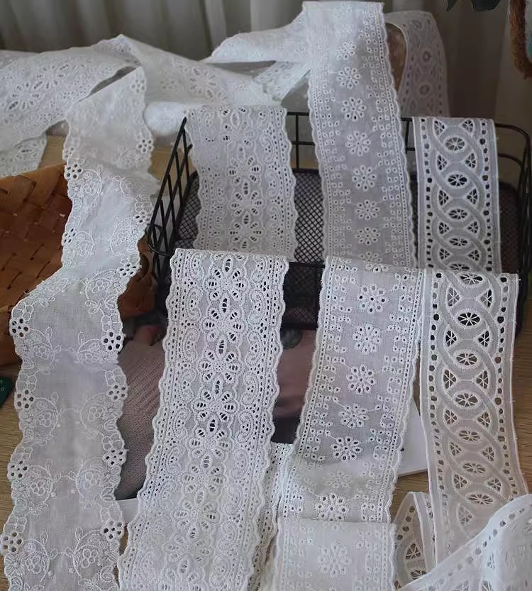Embroidery Eyelet Trim Width 6-8 cm EF0012-Lace Fabric Shop