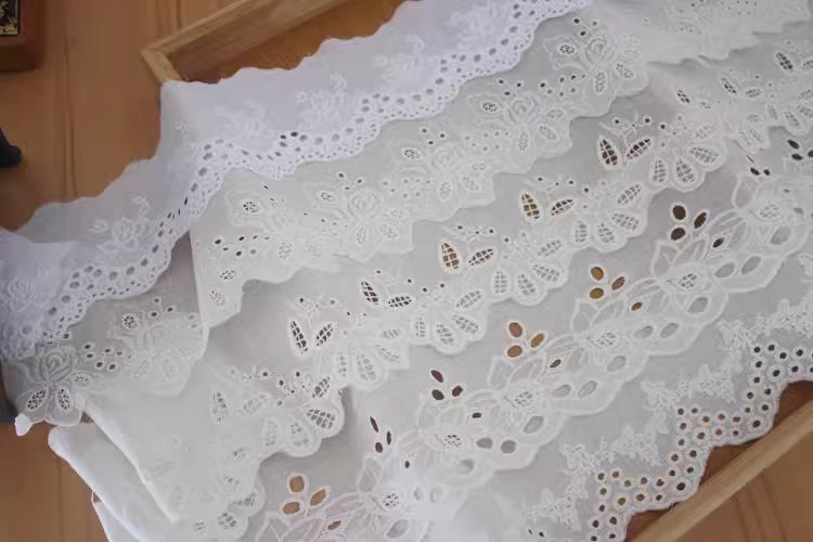 Embroidery Floral Eyelet Lace Width 6-9 cm EF0019-Lace Fabric Shop