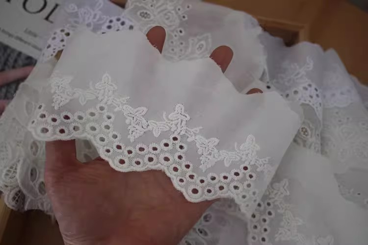 Embroidery Floral Eyelet Lace Width 6-9 cm EF0019-Lace Fabric Shop