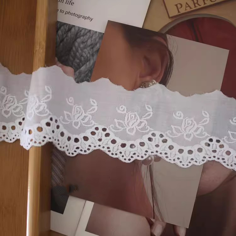 Embroidery Floral Eyelet Lace Width 6-9 cm EF0019-Lace Fabric Shop