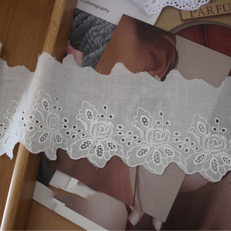 Embroidery Floral Eyelet Lace Width 6-9 cm EF0019-Lace Fabric Shop