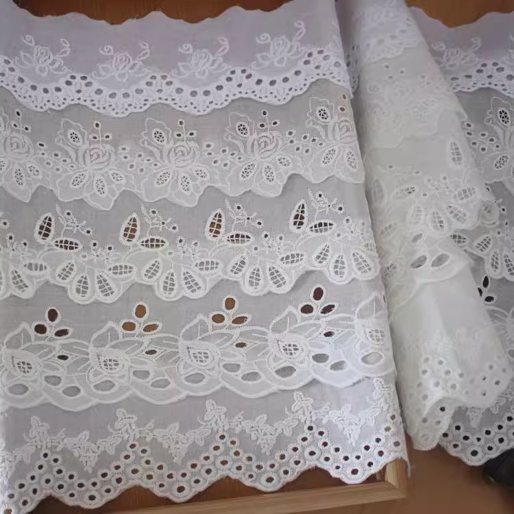 Embroidery Floral Eyelet Lace Width 6-9 cm EF0019-Lace Fabric Shop