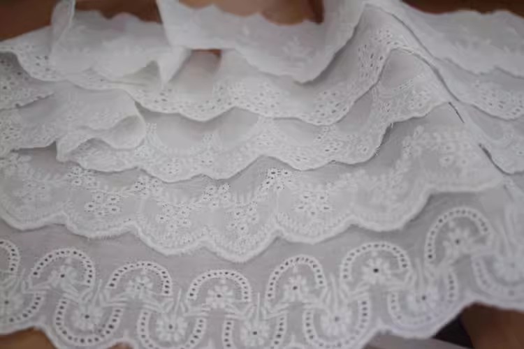 Embroidery Guipure Eyelet Fabric Width 3-7 cm EF0054-Lace Fabric Shop