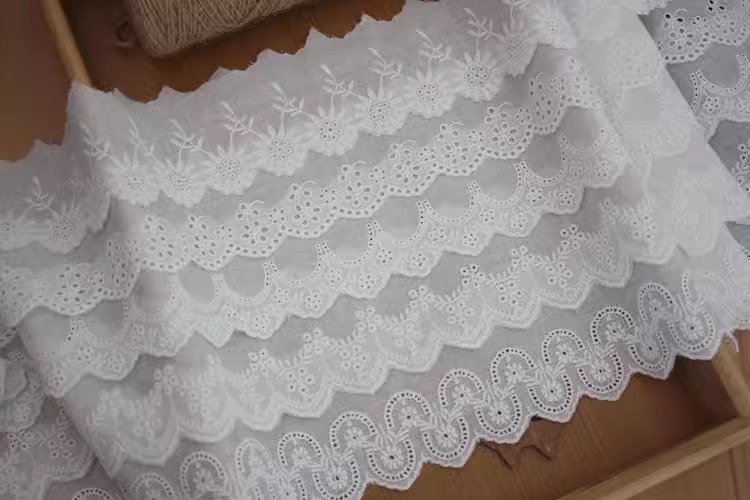 Embroidery Guipure Eyelet Fabric Width 3-7 cm EF0054-Lace Fabric Shop