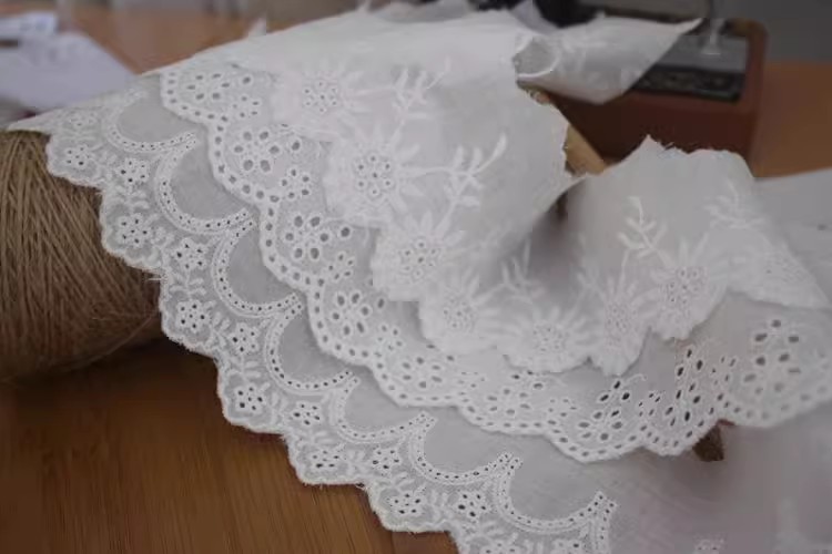 Embroidery Guipure Eyelet Fabric Width 3-7 cm EF0054-Lace Fabric Shop