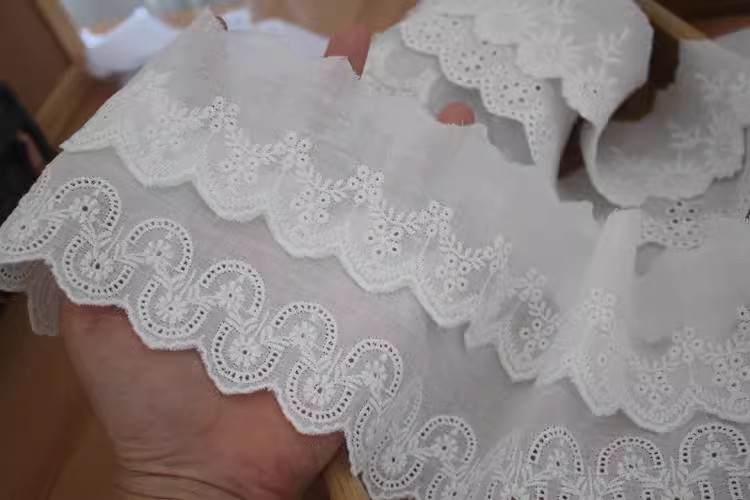 Embroidery Guipure Eyelet Fabric Width 3-7 cm EF0054-Lace Fabric Shop