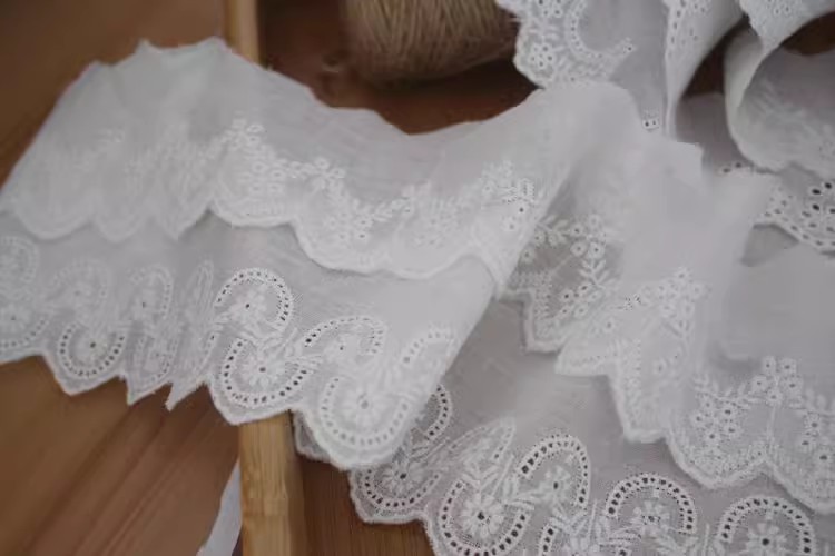 Embroidery Guipure Eyelet Fabric Width 3-7 cm EF0054-Lace Fabric Shop