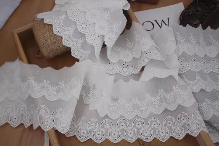 Embroidery Guipure Eyelet Fabric Width 3-7 cm EF0054-Lace Fabric Shop