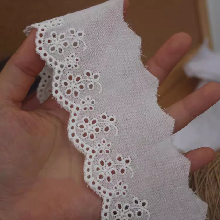 Embroidery Guipure Eyelet Fabric Width 3-7 cm EF0054-Lace Fabric Shop