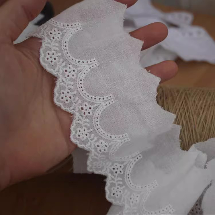 Embroidery Guipure Eyelet Fabric Width 3-7 cm EF0054-Lace Fabric Shop