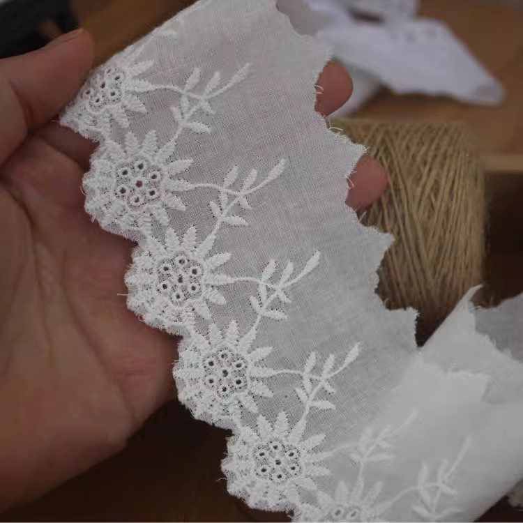 Embroidery Guipure Eyelet Fabric Width 3-7 cm EF0054-Lace Fabric Shop