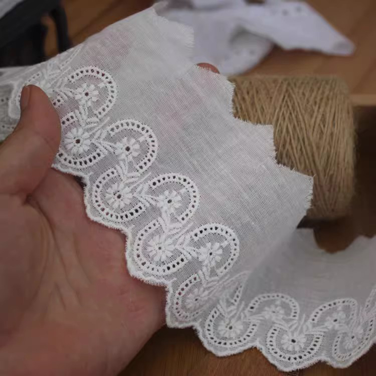 Embroidery Guipure Eyelet Fabric Width 3-7 cm EF0054-Lace Fabric Shop