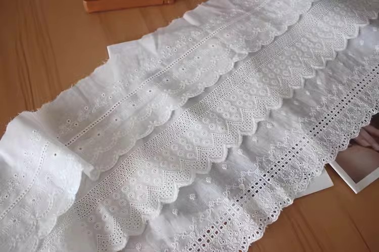 Embroidery Lace Trim Fabric Width 14 cm EF0095-Lace Fabric Shop