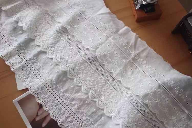 Embroidery Lace Trim Fabric Width 14 cm EF0095-Lace Fabric Shop