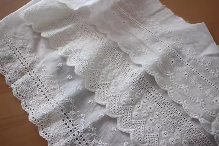 Embroidery Lace Trim Fabric Width 14 cm EF0095-Lace Fabric Shop
