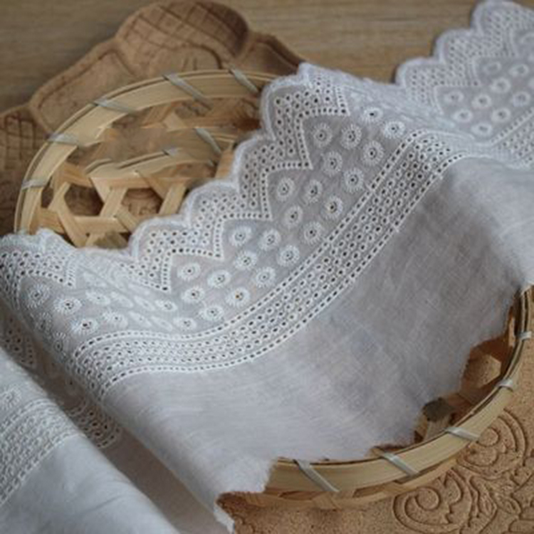 Embroidery Lace Trim Fabric Width 14 cm EF0095-Lace Fabric Shop