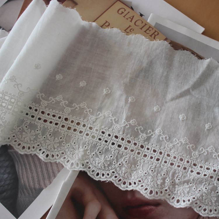 Embroidery Lace Trim Fabric Width 14 cm EF0095-Lace Fabric Shop