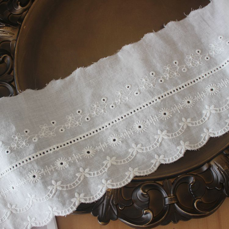 Embroidery Lace Trim Fabric Width 14 cm EF0095-Lace Fabric Shop