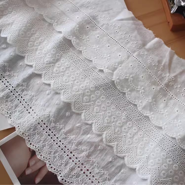 Embroidery Lace Trim Fabric Width 14 cm EF0095-Lace Fabric Shop