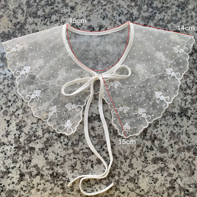 Embroidery Organza collar clothing accessories LC0003-Lace Fabric Shop