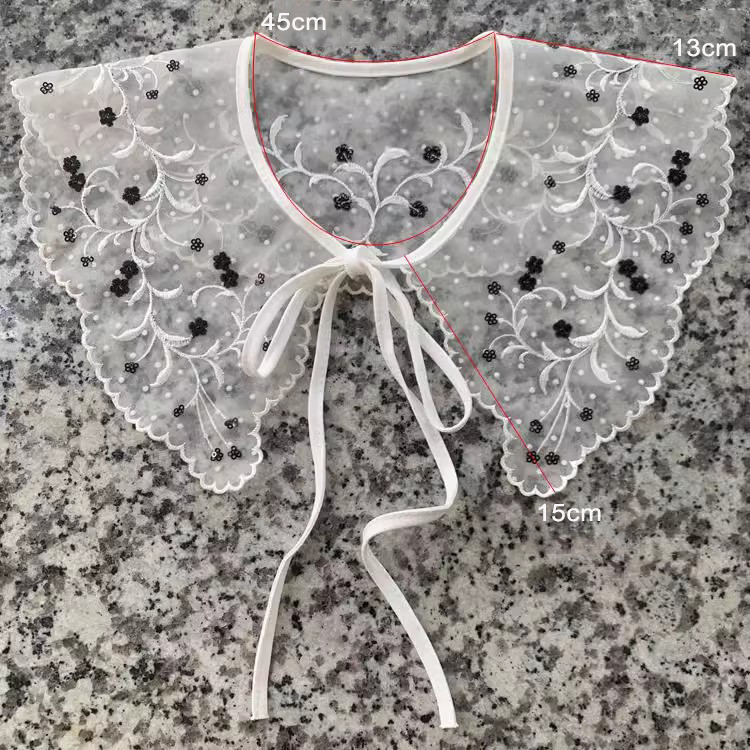 Embroidery Organza collar clothing accessories LC0003-Lace Fabric Shop