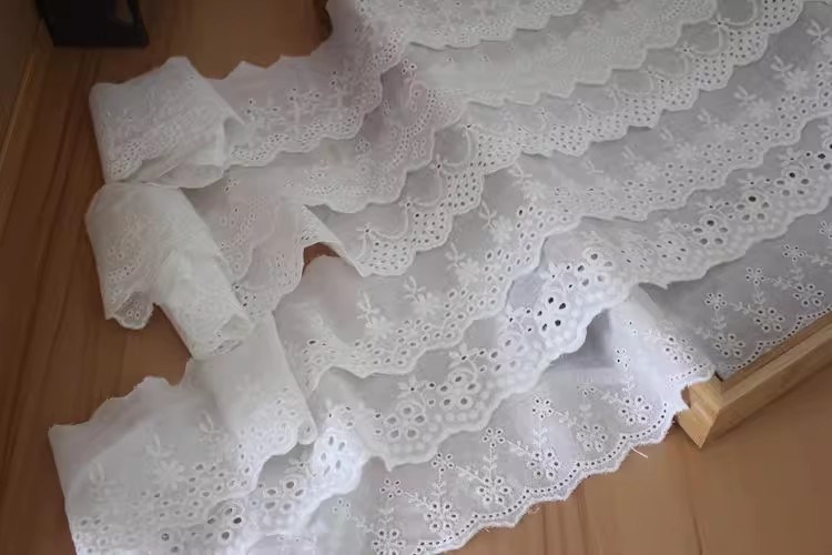Embroidery Sew Cotton Lace Trim Width 7 cm EF0103-Lace Fabric Shop