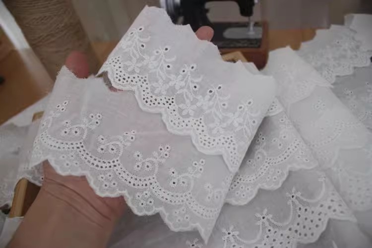 Embroidery Sew Cotton Lace Trim Width 7 cm EF0103-Lace Fabric Shop