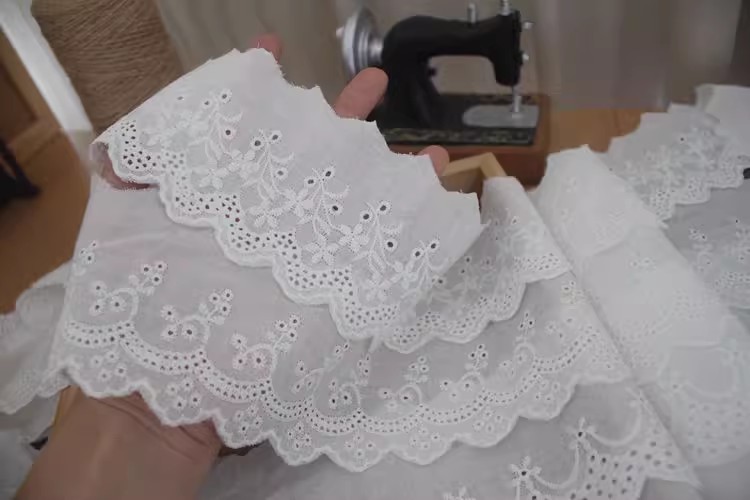 Embroidery Sew Cotton Lace Trim Width 7 cm EF0103-Lace Fabric Shop
