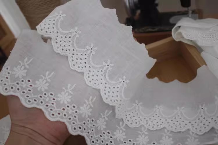 Embroidery Sew Cotton Lace Trim Width 7 cm EF0103-Lace Fabric Shop