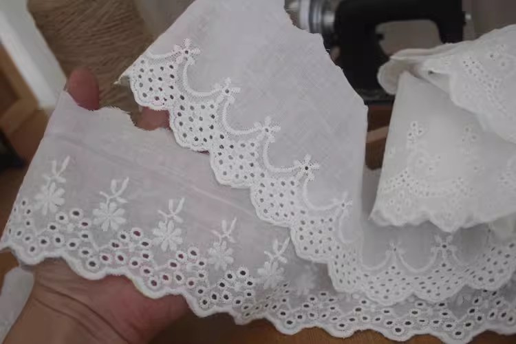 Embroidery Sew Cotton Lace Trim Width 7 cm EF0103-Lace Fabric Shop