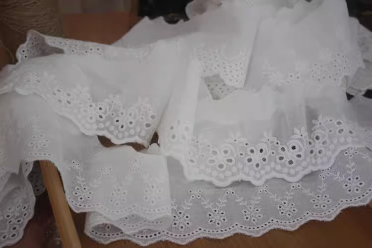 Embroidery Sew Cotton Lace Trim Width 7 cm EF0103-Lace Fabric Shop