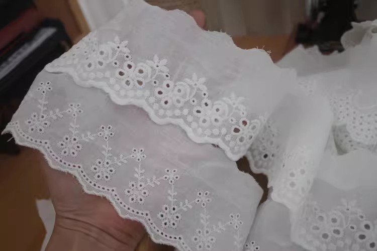 Embroidery Sew Cotton Lace Trim Width 7 cm EF0103-Lace Fabric Shop