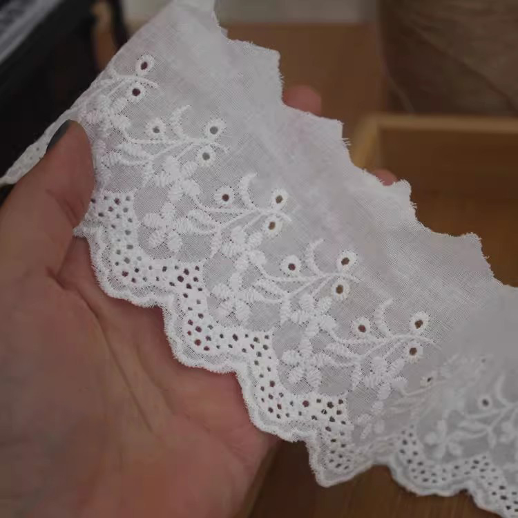 Embroidery Sew Cotton Lace Trim Width 7 cm EF0103-Lace Fabric Shop