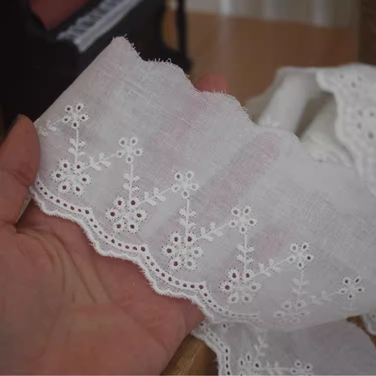 Embroidery Sew Cotton Lace Trim Width 7 cm EF0103-Lace Fabric Shop