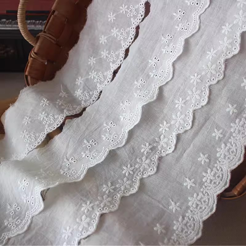 Embroidery Trim Cotton Lace Fabric Width 7 cm EF0108