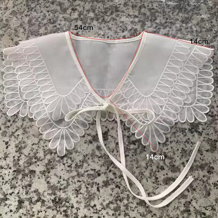 Embroidery White Black Collar Eyelet Fabric EF0082-Lace Fabric Shop