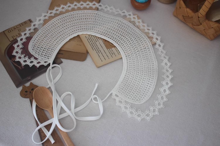 Eyelet Cotton Lace T-shirt Collar Fabric EF0068-Lace Fabric Shop