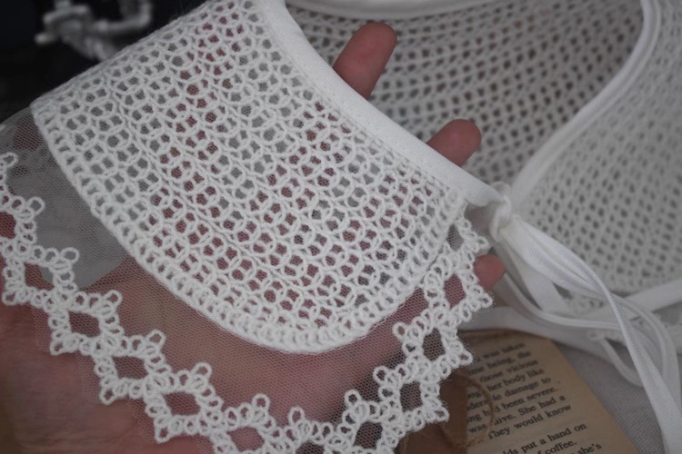 Eyelet Cotton Lace T-shirt Collar Fabric EF0068-Lace Fabric Shop