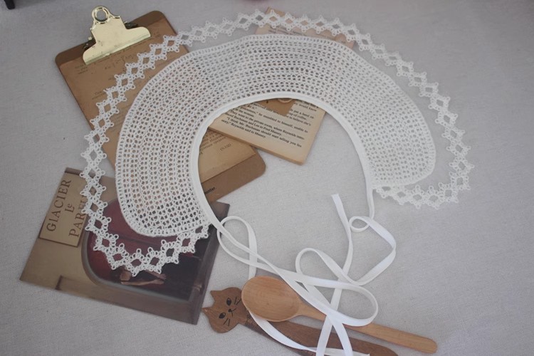 Eyelet Cotton Lace T-shirt Collar Fabric EF0068-Lace Fabric Shop