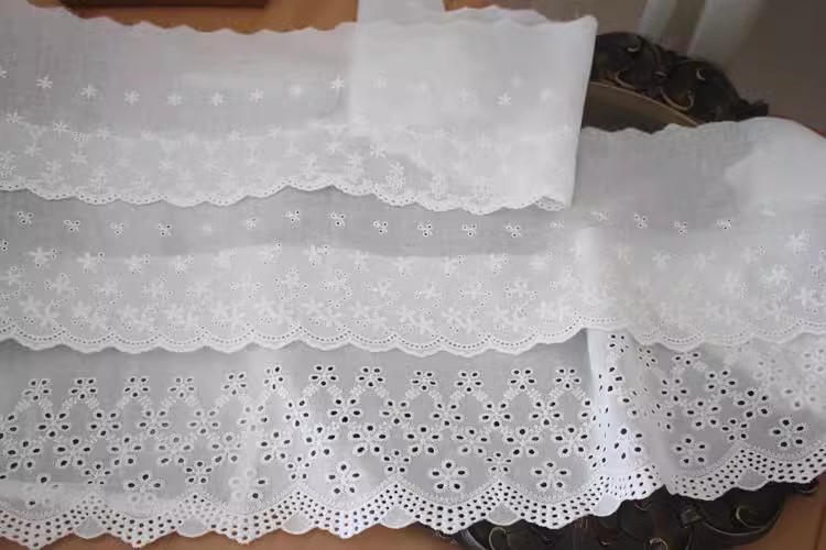 Eyelet Fabrics Width 13-20 cm EF0003-Lace Fabric Shop