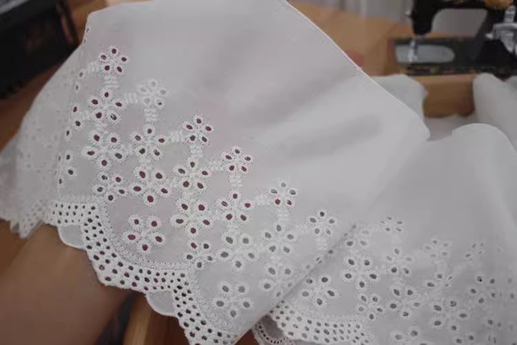Eyelet Fabrics Width 13-20 cm EF0003-Lace Fabric Shop