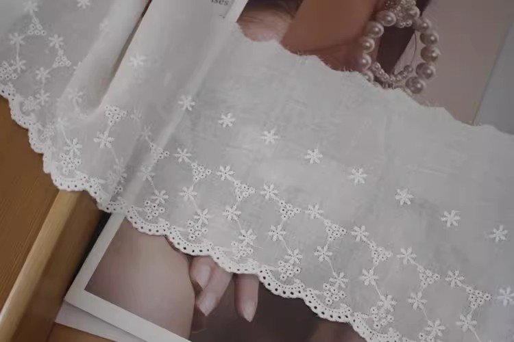 Eyelet Fabrics Width 13-20 cm EF0003-Lace Fabric Shop