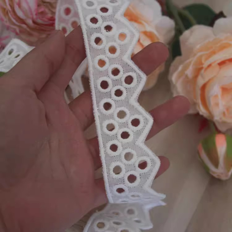 Eyelet Lace Trim Fabric Width 1-5 cm EF0008-Lace Fabric Shop