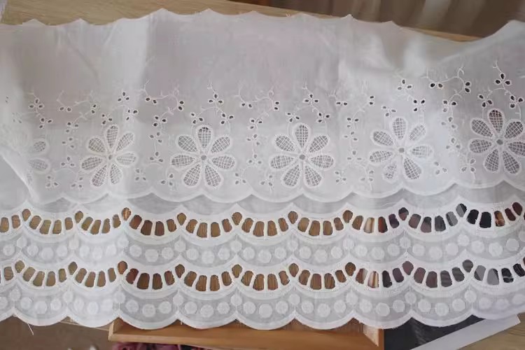 Eyelet Lace Trim Width 13-24 cm EF0006-Lace Fabric Shop
