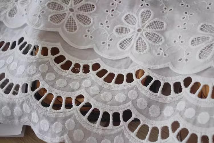 Eyelet Lace Trim Width 13-24 cm EF0006-Lace Fabric Shop