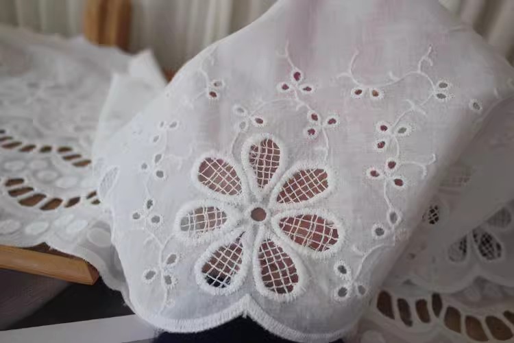 Eyelet Lace Trim Width 13-24 cm EF0006-Lace Fabric Shop